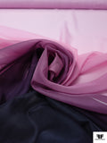 Italian Ruffo Coli Ombré Printed Chiffon - Dark Purple / Pink