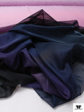 Italian Ruffo Coli Ombré Printed Chiffon - Dark Purple / Pink