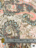 Paisley Printed Cotton Voile - Dark Brown / Olive / Salmon / Sky Blue