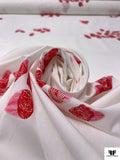 Fingerprint Printed Cotton Lawn - White / Red