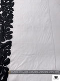 Floral Silhouette Printed Cotton Voile - Black / White