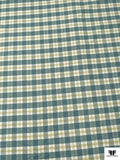 Plaid Yarn-Dyed Fine Cotton Flannel - Dusty Blue-Turquoise / Cream / Yellow