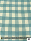 Buffalo Plaid Yarn-Dyed Fine Cotton Flannel - Dusty Aquamarine / Crem