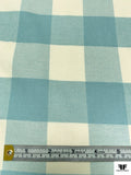 Buffalo Plaid Yarn-Dyed Fine Cotton Flannel - Dusty Aquamarine / Crem