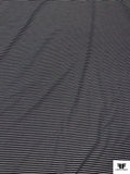 Italian Horizontal Striped Yarn-Dyed Cotton-Silk Shirting - Soft Black / White