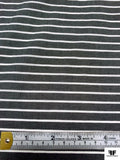 Italian Horizontal Striped Yarn-Dyed Cotton-Silk Shirting - Soft Black / White