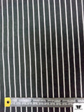 Italian Horizontal Striped Yarn-Dyed Cotton-Silk Shirting - Soft Black / White