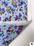 Made in Germany Watercolor Floral Printed Cotton Voile - Blues / Violet / Burnt Orange