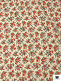 Made in Germany Floral Printed Silk-Cotton Voile - Beige / Rouge Reds / Light Blue