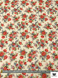 Made in Germany Floral Printed Silk-Cotton Voile - Beige / Rouge Reds / Light Blue