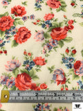 Made in Germany Floral Printed Silk-Cotton Voile - Beige / Rouge Reds / Light Blue