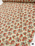 Made in Germany Floral Printed Silk-Cotton Voile - Beige / Rouge Reds / Light Blue