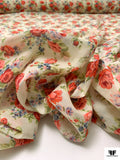 Made in Germany Floral Printed Silk-Cotton Voile - Beige / Rouge Reds / Light Blue