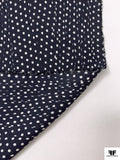 Dotted Zig-Zag Printed Silk Georgette - Navy / Ivory