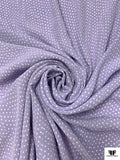 Dotted Zig-Zag Printed Silk Georgette - Lilac / Ivory