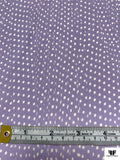 Dotted Zig-Zag Printed Silk Georgette - Lilac / Ivory