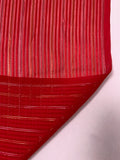 Satin Striped Silk Chiffon with Lurex Pinstripes - Hot Red / Gold / Silver