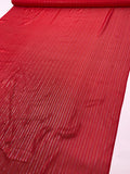 Satin Striped Silk Chiffon with Lurex Pinstripes - Hot Red / Gold / Silver