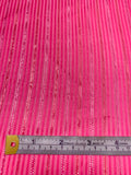 Satin Striped Silk Chiffon with Lurex Pinstripes - Hot Pink / Gold / Silver