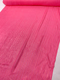 Satin Striped Silk Chiffon with Lurex Pinstripes - Hot Pink / Gold / Silver