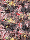 Abstract Floral Printed Silk-Rayon Burnout Chiffon with Stones - Dusty Rose / Red / Black / Yellow