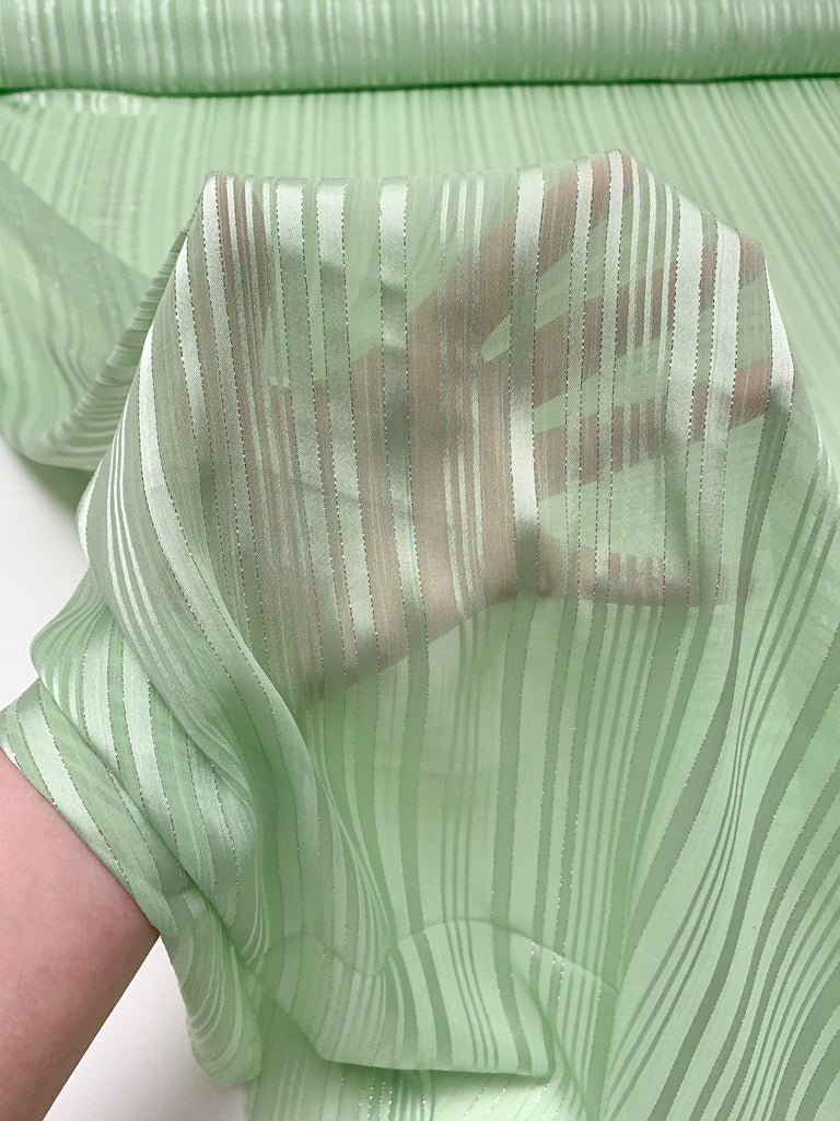 Striped Mocha Polyester Satin main image 1