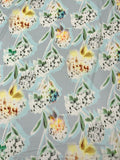 Floral Bouquets Printed Fine Polyester Chiffon - Grey / Seafoam / Cream / Yellow / Green