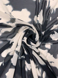 Abstract Silhouette Printed Polyester Chiffon - Black / Light Beige