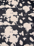 Abstract Silhouette Printed Polyester Chiffon - Black / Light Beige