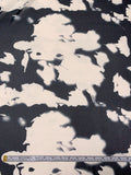 Abstract Silhouette Printed Polyester Chiffon - Black / Light Beige