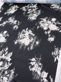 Hazy Floral Bouquets Printed Heavy Polyester Charmeuse - Black / Light Ivory