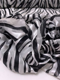 Zebra Printed Burnout Chiffon - Black / White