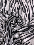 Zebra Printed Burnout Chiffon - Black / White