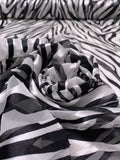 Zebra Printed Burnout Chiffon - Black / White