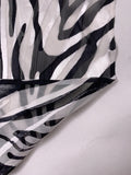 Zebra Printed Burnout Chiffon - Black / White