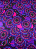 Circle Discs Printed Silk Charmeuse - Magenta / Purple / Periwinkle / Black