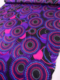 Circle Discs Printed Silk Charmeuse - Magenta / Purple / Periwinkle / Black