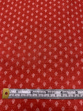 Made in Japan Fleur de Lis Printed Cotton Lawn - Burnt Red / White