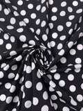 Polka Dot Printed Stretch Cotton Poplin - Black / White