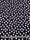 Polka Dot Printed Stretch Cotton Poplin - Black / White