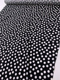 Polka Dot Printed Stretch Cotton Poplin - Black / White