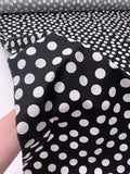 Polka Dot Printed Stretch Cotton Poplin - Black / White