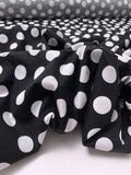 Polka Dot Printed Stretch Cotton Poplin - Black / White