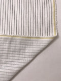 Vertical Striped Printed Cotton Double Gauze - Ivory / White