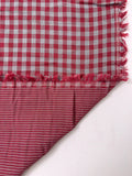 2-Ply Gingham Check and Striped Yarn-Dyed Double Cotton Voile - Raspberry / Nardo Grey