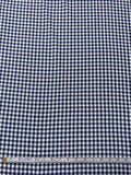 2-Ply Gingham Check and Striped Yarn-Dyed Double Cotton Voile - Navy / White