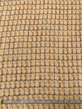 Italian Textured Basketweave Wool Blend Tweed - Beige / Grey / Burnt Orange / Cream