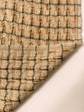 Italian Textured Basketweave Wool Blend Tweed - Beige / Grey / Burnt Orange / Cream