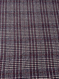 Italian Plaid Tweed - Navy / Off-White / Raspberry Red