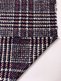 Italian Plaid Tweed - Navy / Off-White / Raspberry Red